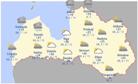 METEOFOR: Laika ziņas Usmā šodienai, laika prognoze .